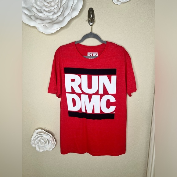 Run Dmc Other - NTM: RUN DMC Red, White & Black Graphic Retro Unisex Style T-Shirt Sz L